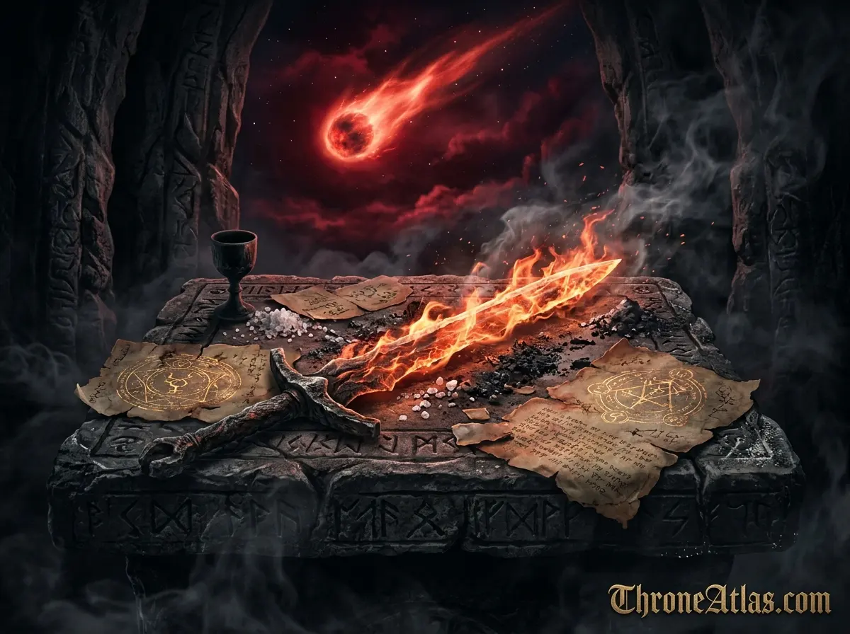 Flaming torch in darkness symbolizing Azor Ahai, Lightbringer, fire prophecy, and the Prince That Was Promised