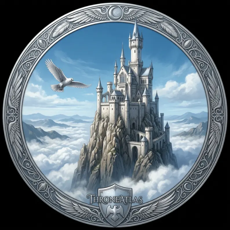 The Eyrie, seat of House Arryn, perched high in the Mountains of the Moon &mdash; House Arryn map