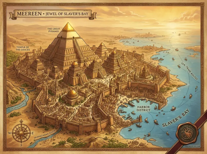 Meereen &mdash; the great pyramid city of Slaver's Bay in Essos where Daenerys Targaryen ruled and learned the difficult price of governance over a foreign people
