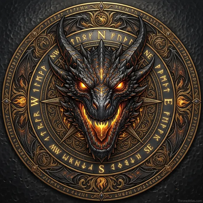 Aegon&rsquo;s Conquest Map compass rose for ThroneAtlas map guide