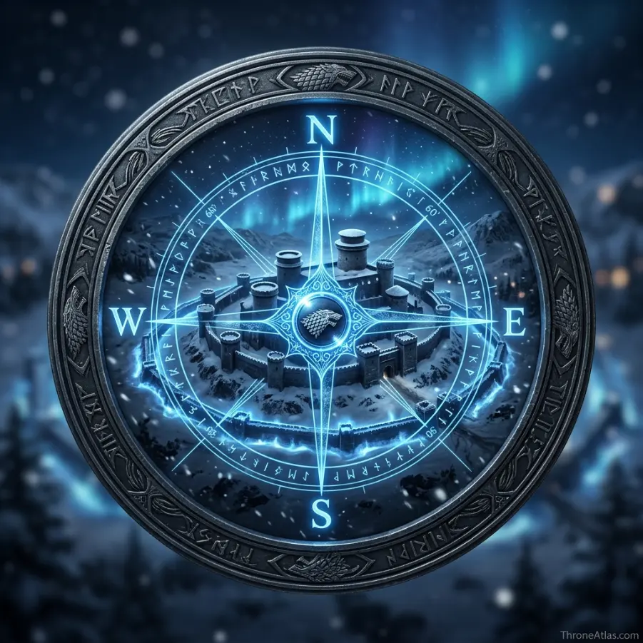 Battle of Winterfell Map compass rose for ThroneAtlas map guide