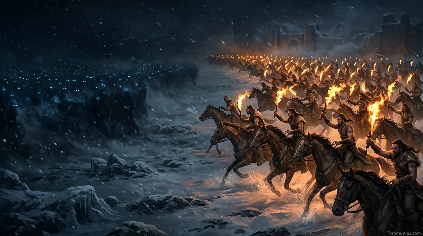 Battle of Winterfell battlefield image for living army positions