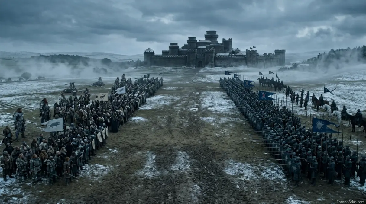 Battle of the Bastards map mood image showing muddy open field near northern hills