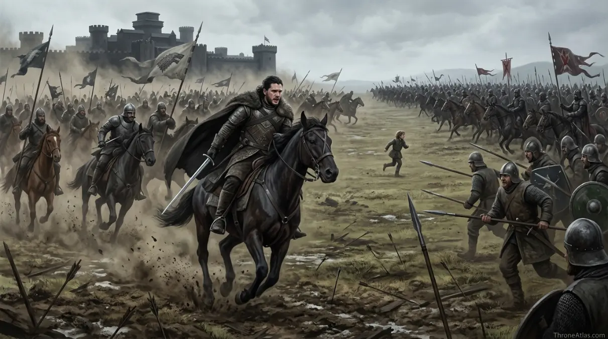 Rickon bait and cavalry collision image for Battle of the Bastards
