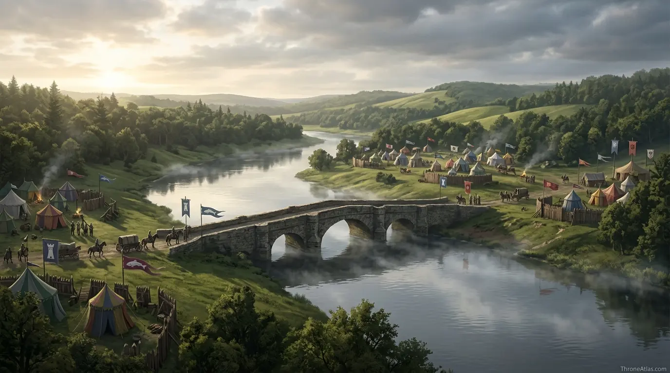 Battle of the Trident map image showing misty river battlefield like Ruby Ford