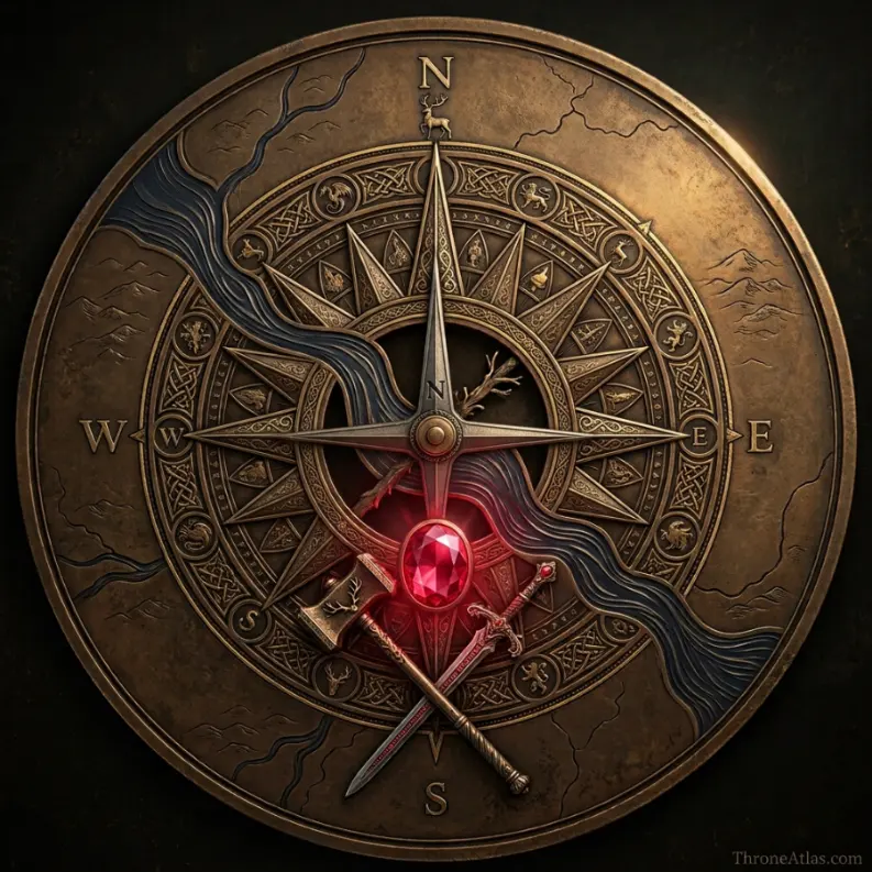 Battle of the Trident Map compass rose for ThroneAtlas map guide
