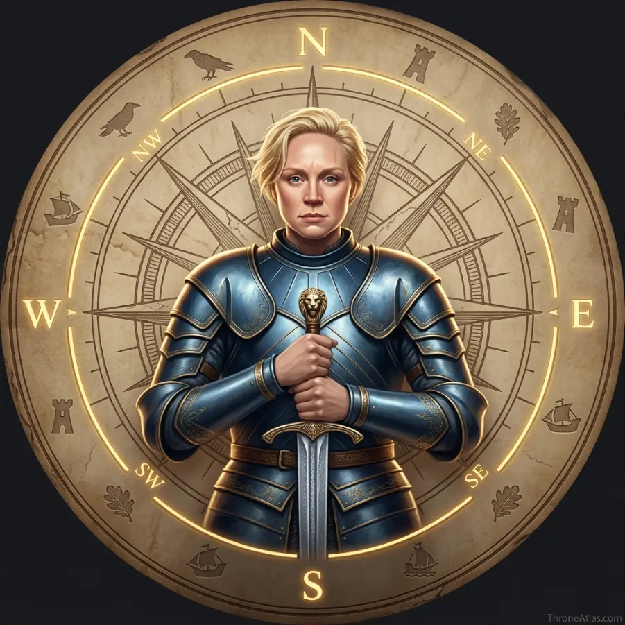 Brienne of Tarth Journey Map compass rose for ThroneAtlas map guide