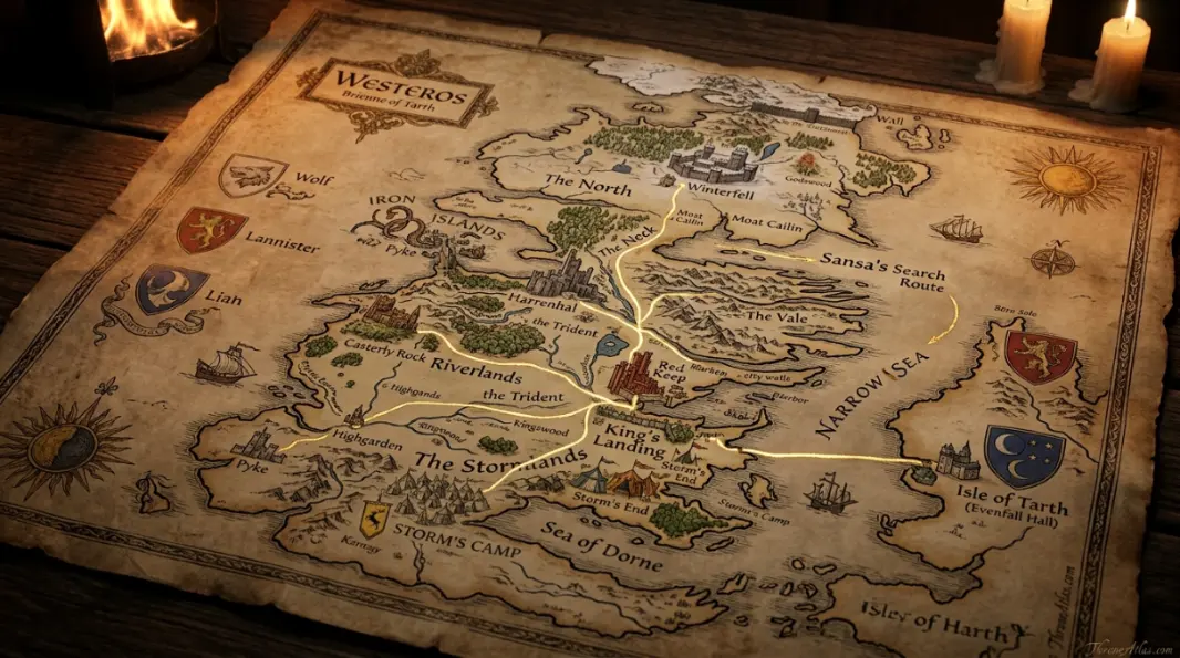 Harrenhal route image for Brienne of Tarth and Jaime