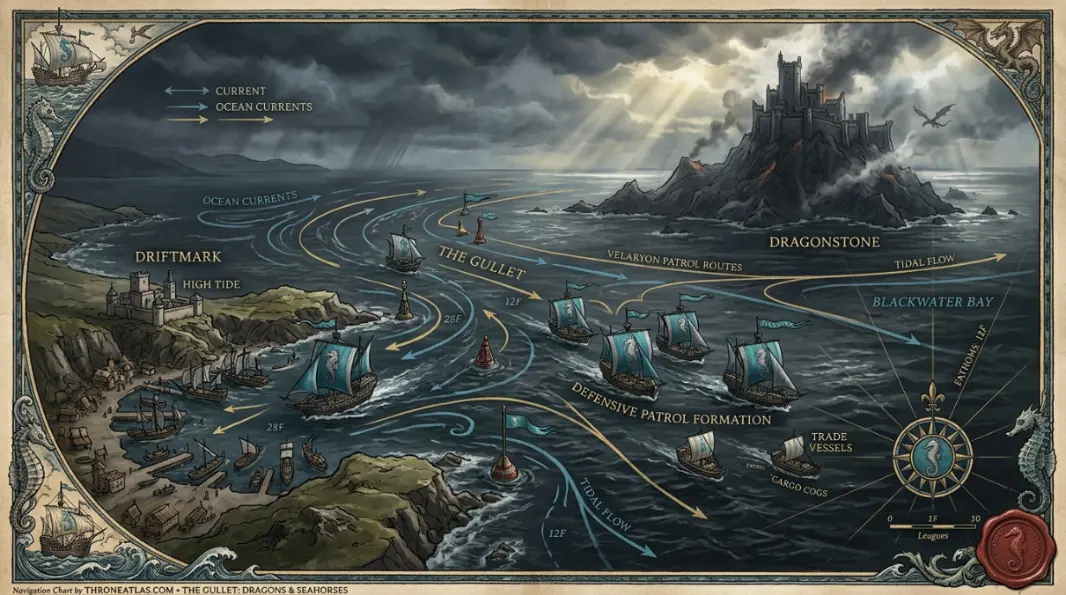 High Tide and Driftmark island route image in ThroneAtlas dark fantasy map style