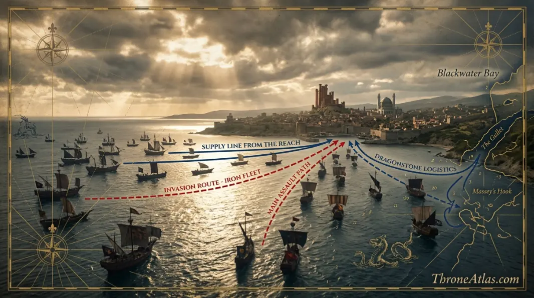 Iron Throne Location Guide route and travel corridor reference image in Westeros style