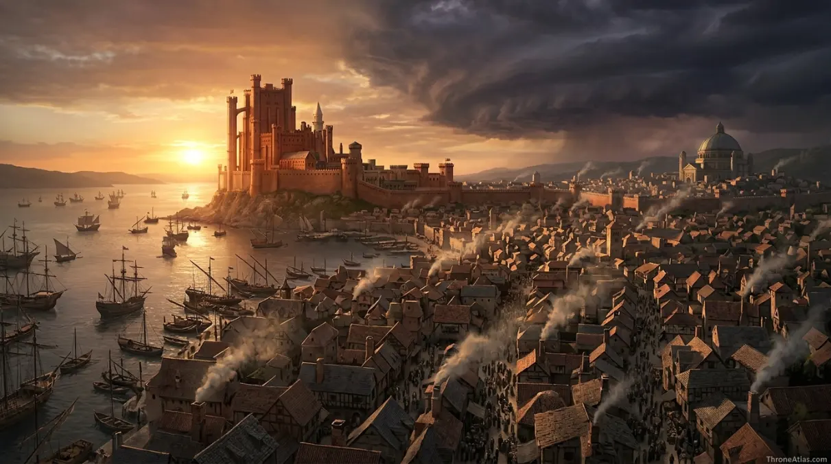 Purple Wedding location mood image showing a royal banquet hall like the Red Keep feast