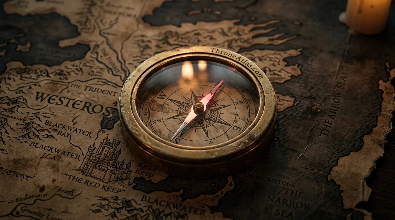 Red Keep Map cinematic atlas image for ThroneAtlas in dark gold style