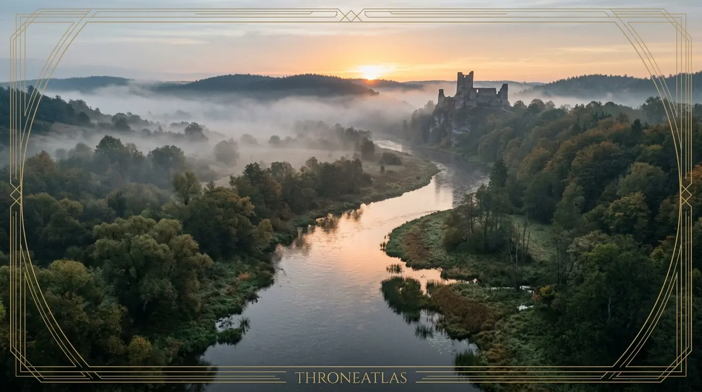 Riverrun Map historical lore image with dark fantasy geography mood