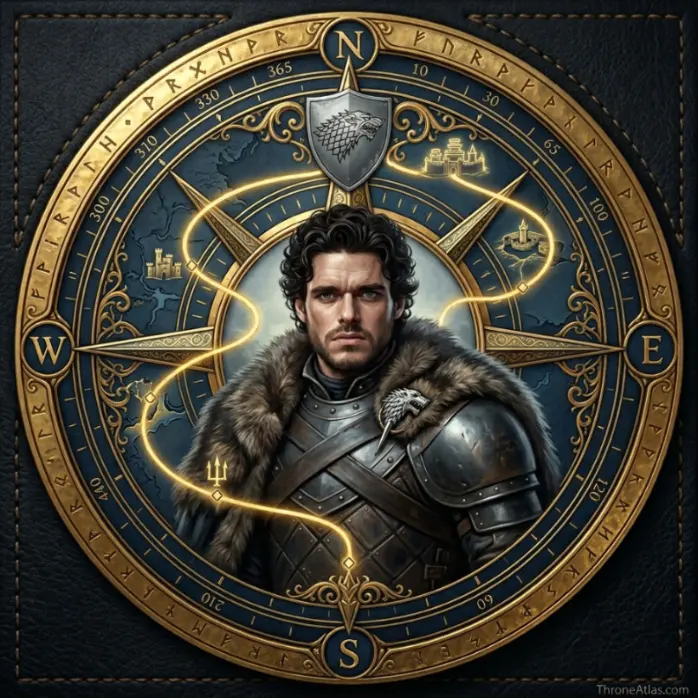 Robb Stark Campaign Map compass rose for ThroneAtlas route guide