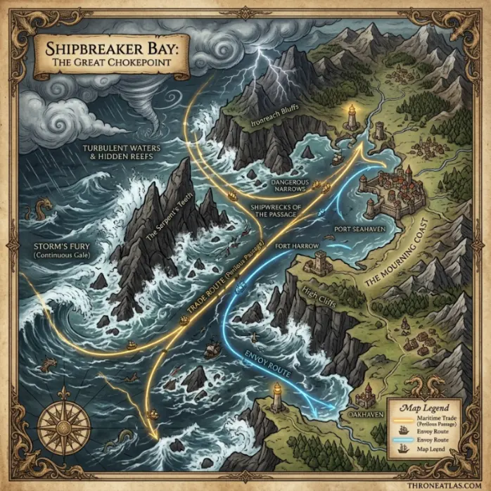 Storm&rsquo;s End Map round compass reference image for ThroneAtlas map guide
