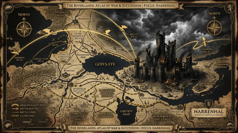 Harrenhal and Riverlands consequence image for Targaryen succession map