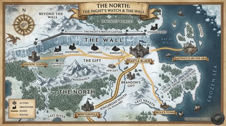 The Wall Map location image for Castle Black in ThroneAtlas guide