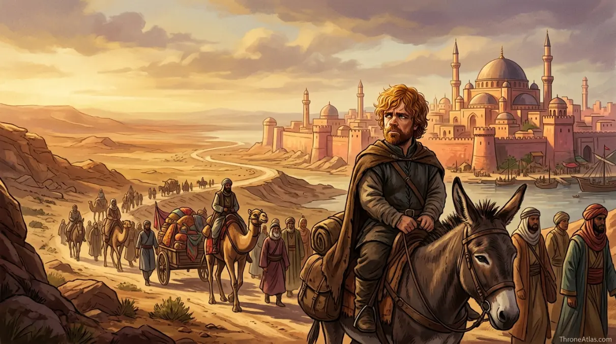Essos exile route image for Tyrion Lannister journey