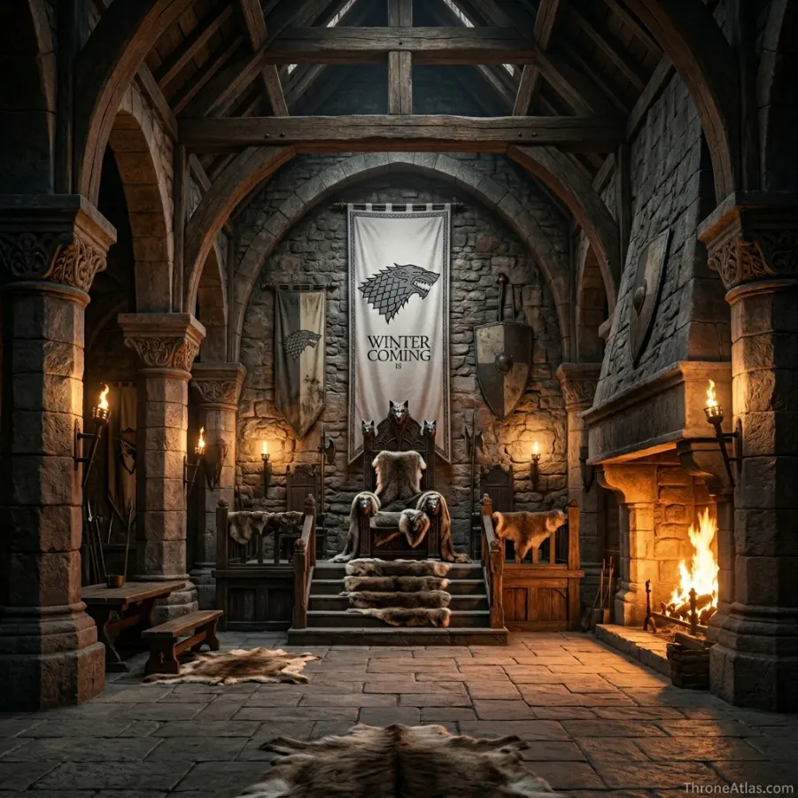 Winterfell Map round compass reference image for ThroneAtlas map guide