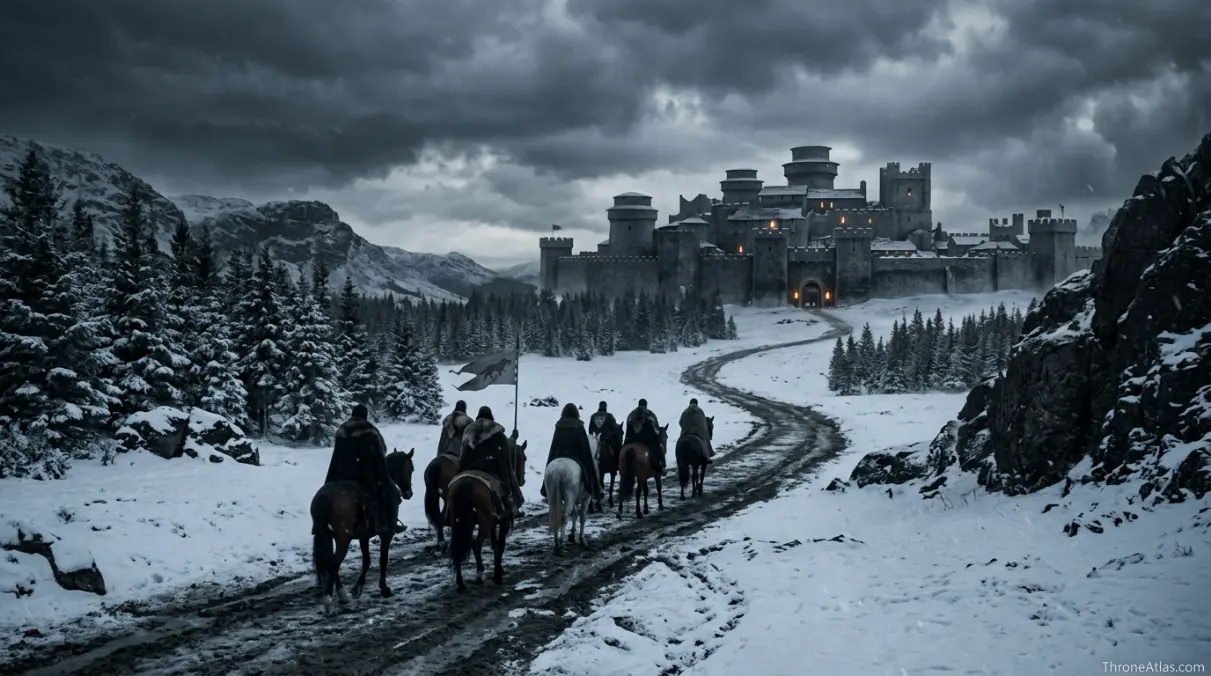 Winterfell Map key location context image with medieval map atmosphere