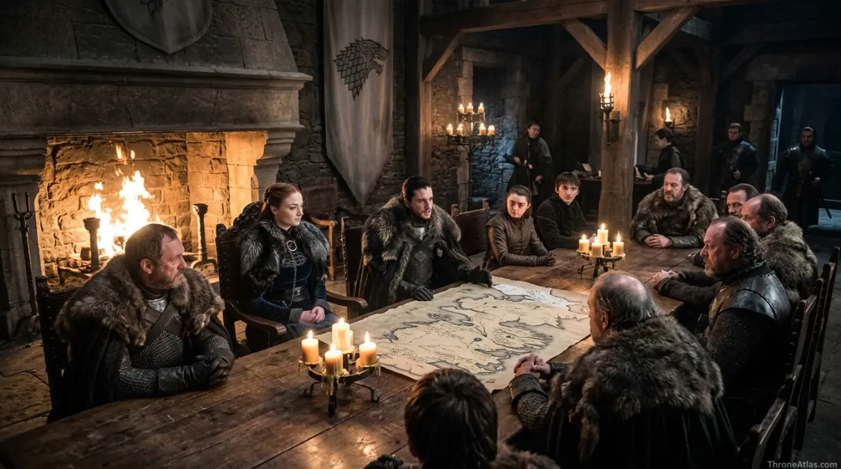 Winterfell Map route and travel corridor reference image in Westeros style