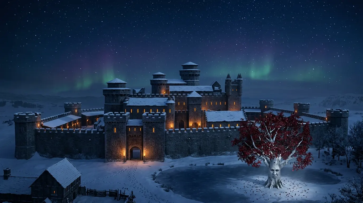 Winterfell Map historical lore image with dark fantasy geography mood