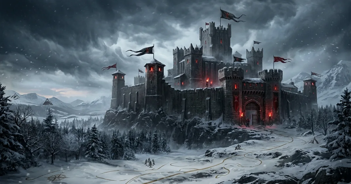The Dreadfort on the House Bolton map as the seat of old northern fear