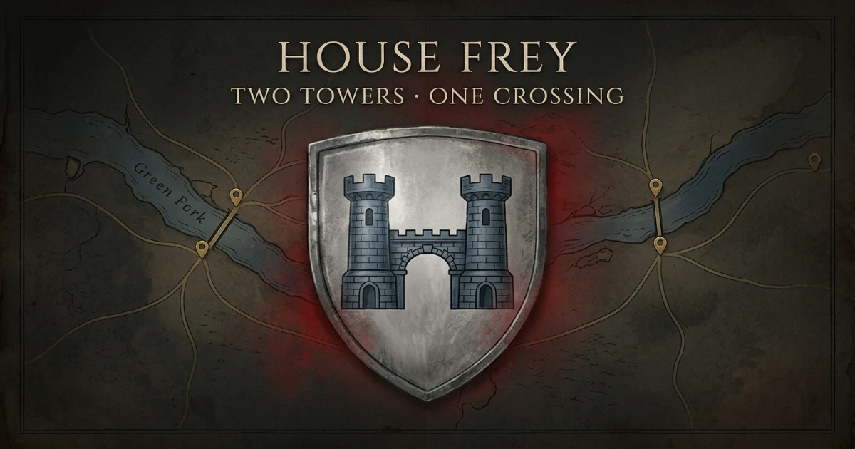 House Frey Red Wedding location placeholder showing a tense candlelit medieval hall at the Twins