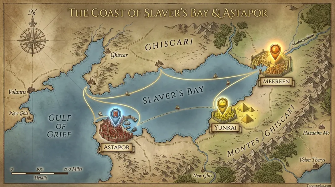 Astapor map cinematic atlas background for Slaver&rsquo;s Bay / Essos