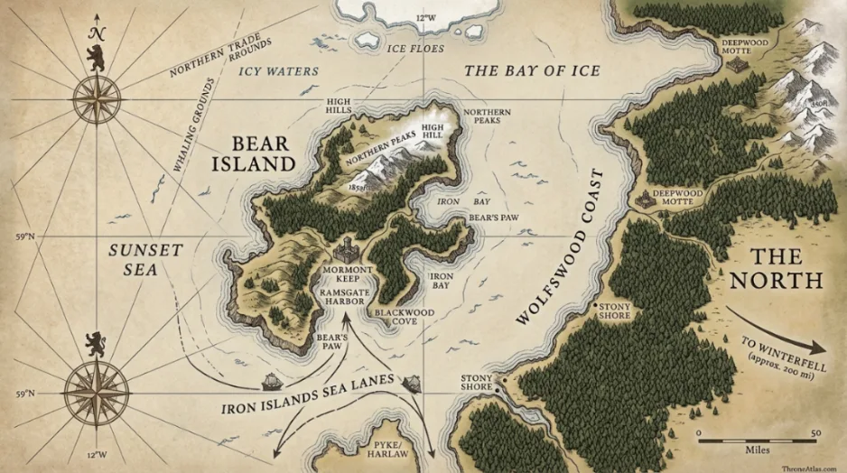Bear Island map cinematic Westeros atlas hero image