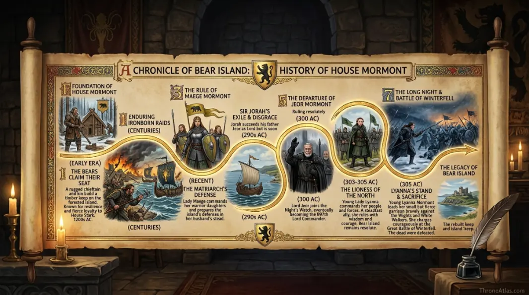 Bear Island map regional overview with nearby Westeros landmarks