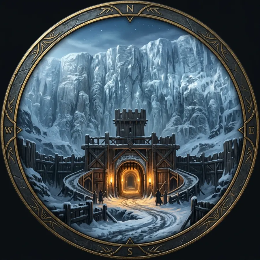 Castle Black Map compass rose for ThroneAtlas map guide