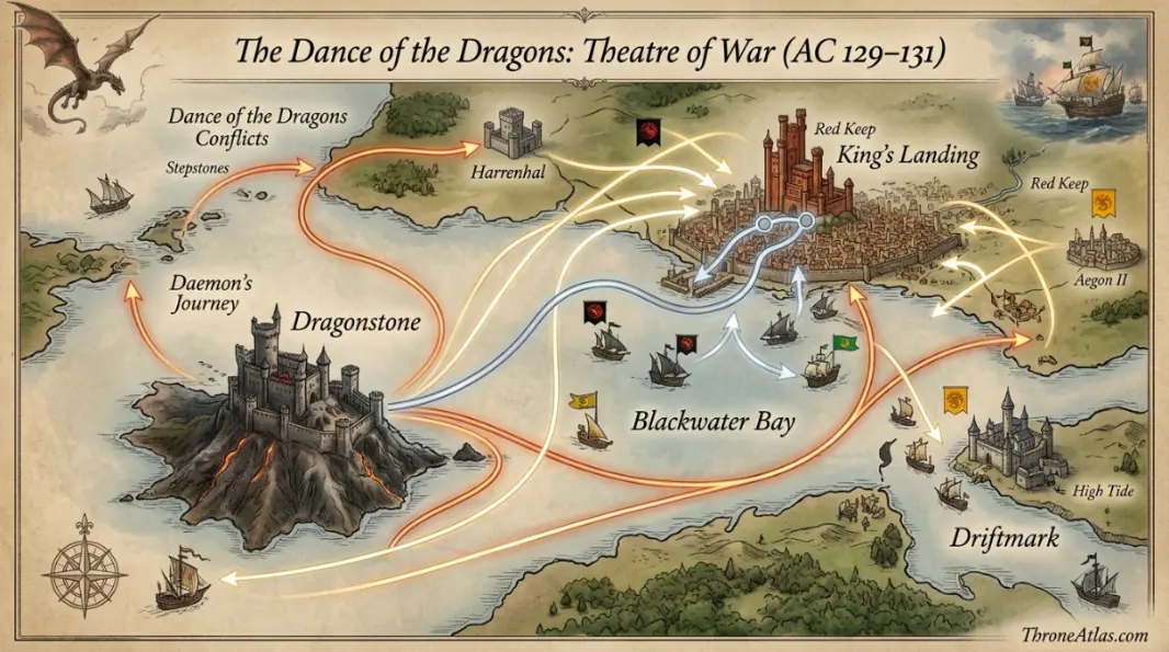 Dragonstone map strategic map routes and nearby house territories