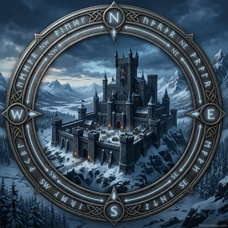 Dreadfort map compass rose for ThroneAtlas map reading