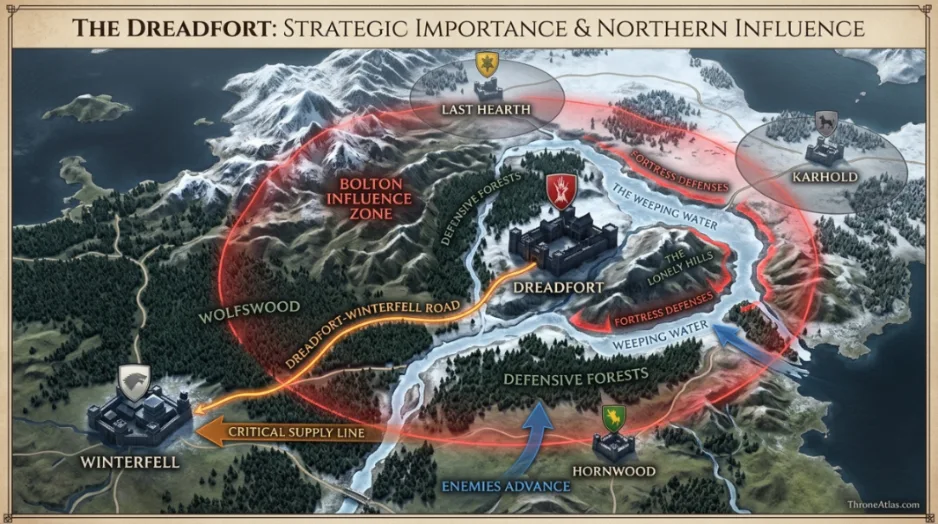 Dreadfort map book and show geography comparison view