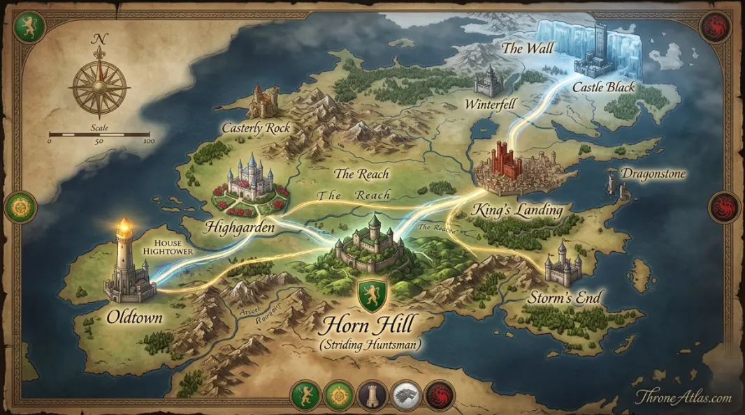 Horn Hill map strategic map routes and nearby house territories