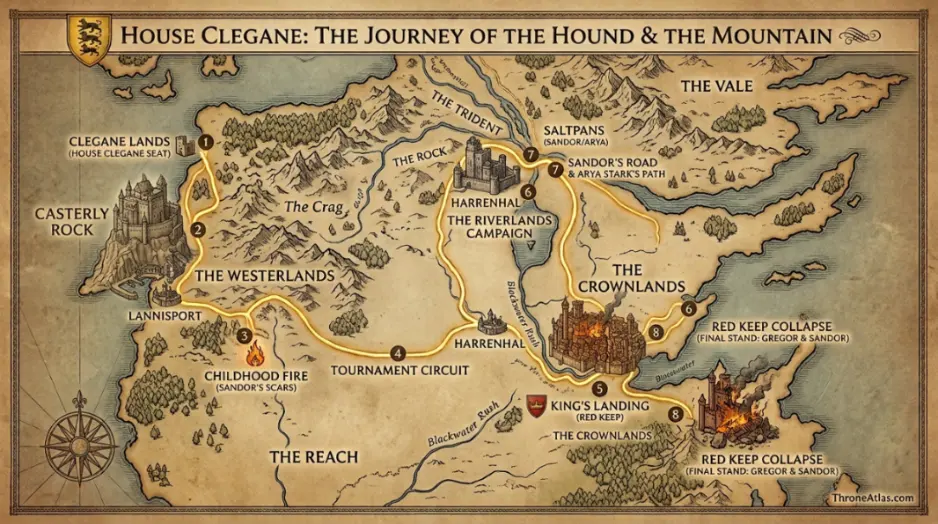 Red Keep collapse atmosphere image for House Clegane final confrontation