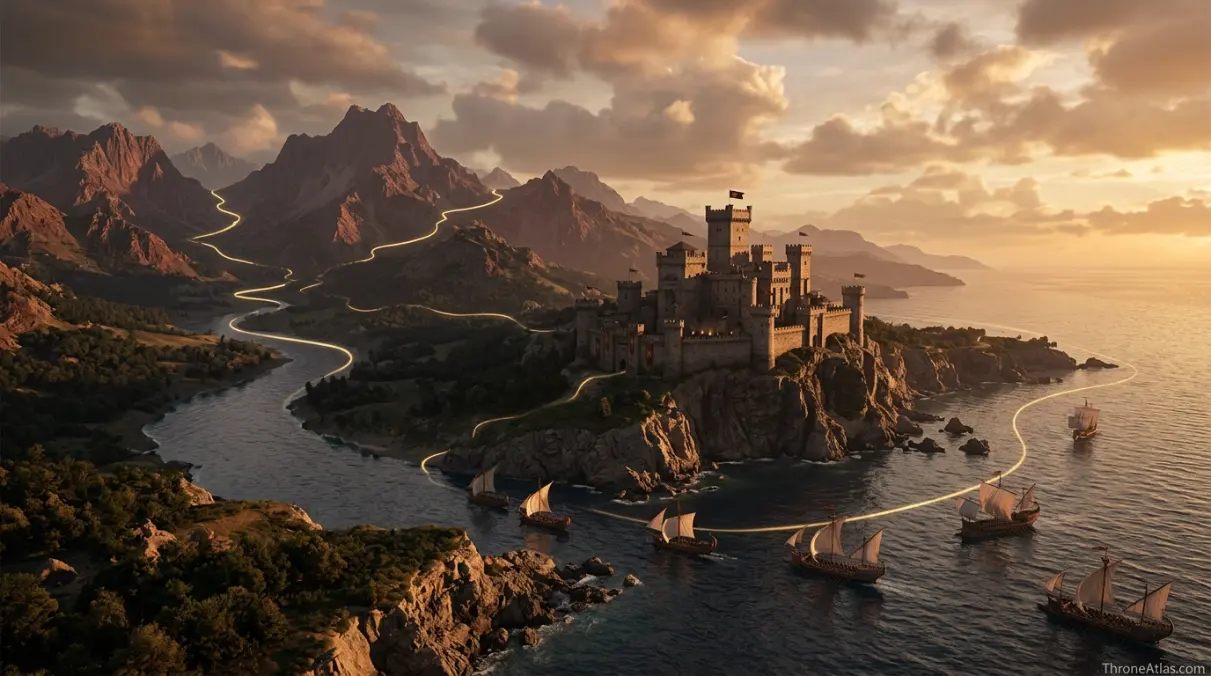 House Dayne map regional map view showing Starfall, Torrentine, Tower of Joy
