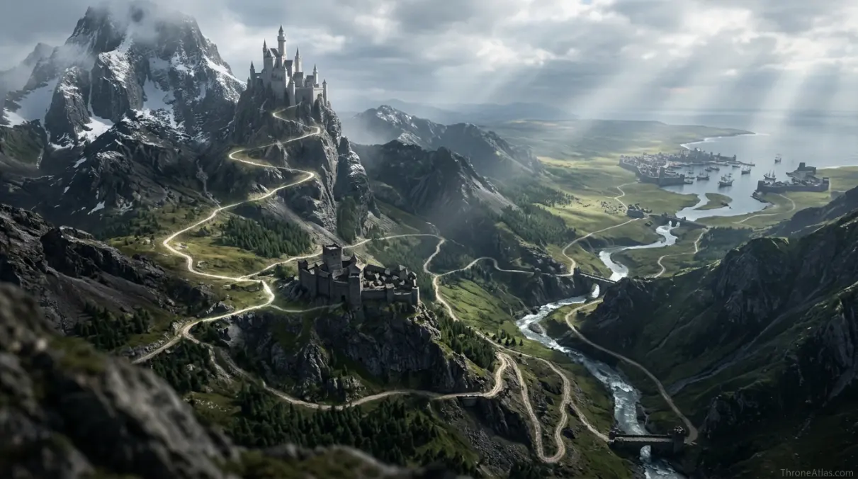 House Royce map lore context with surrounding Westeros and Essos geography