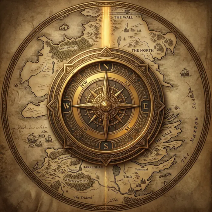 Kingsroad map compass rose for ThroneAtlas map reading