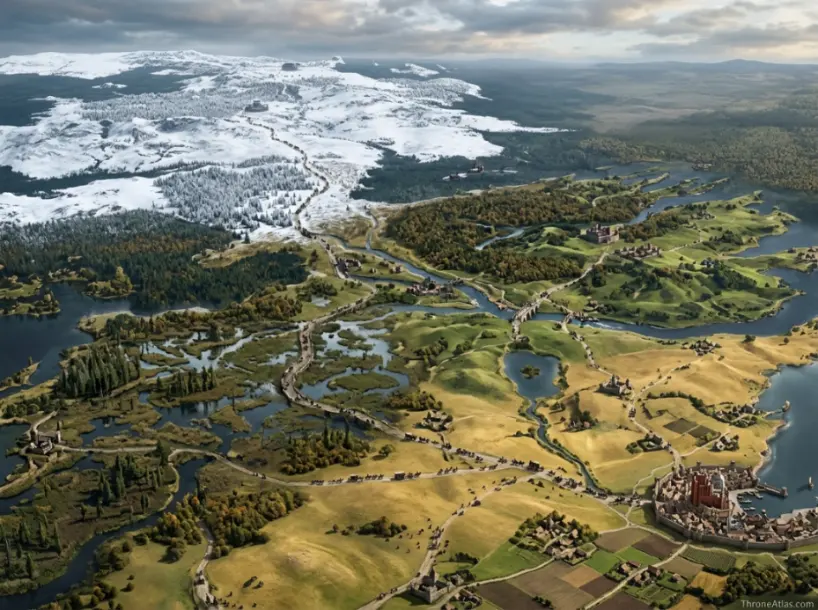 Kingsroad Map showing regional position on the Westeros atlas