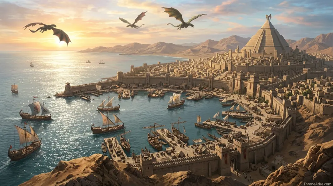 Travel route image representing movement through Slaver&rsquo;s Bay for Meereen map