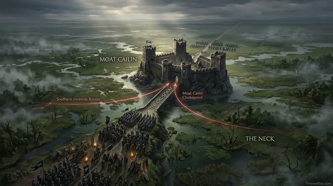 Moat Cailin map strategic map routes and nearby house territories