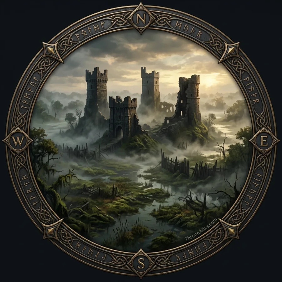 Moat Cailin map compass rose for ThroneAtlas map reading
