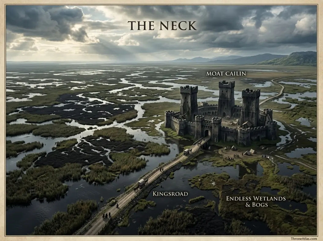 Moat Cailin Map showing regional position on the Westeros atlas