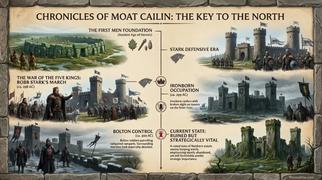Moat Cailin map regional overview with nearby Westeros landmarks