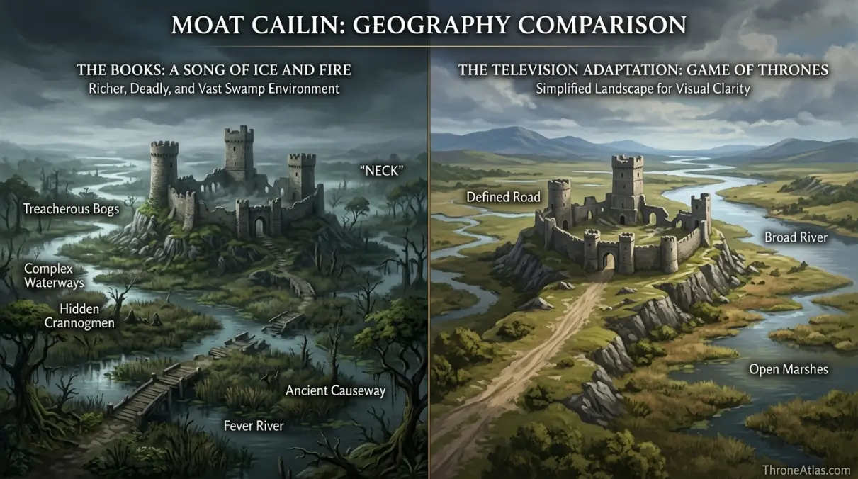 Moat Cailin map book and show geography comparison view