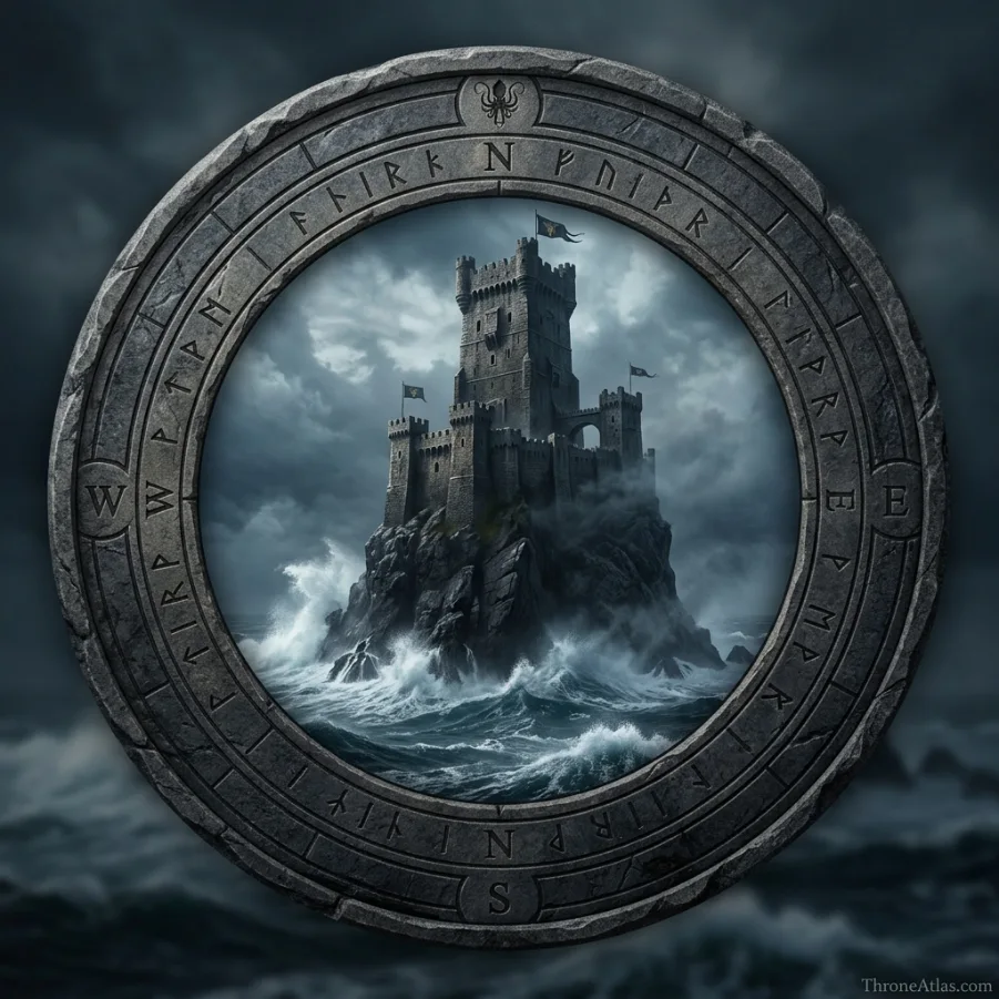 Round compass-style image for Pyke map and Iron Islands geography