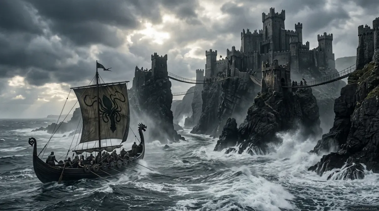Travel route image representing movement through Iron Islands for Pyke map