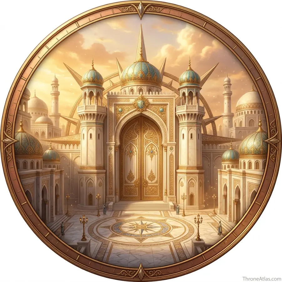 Round compass-style image for Qarth map and Essos geography